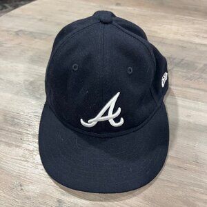 New Era 59Fifty Atlanta Braves Black Fitted Baseball Cap Mlb Team Hat